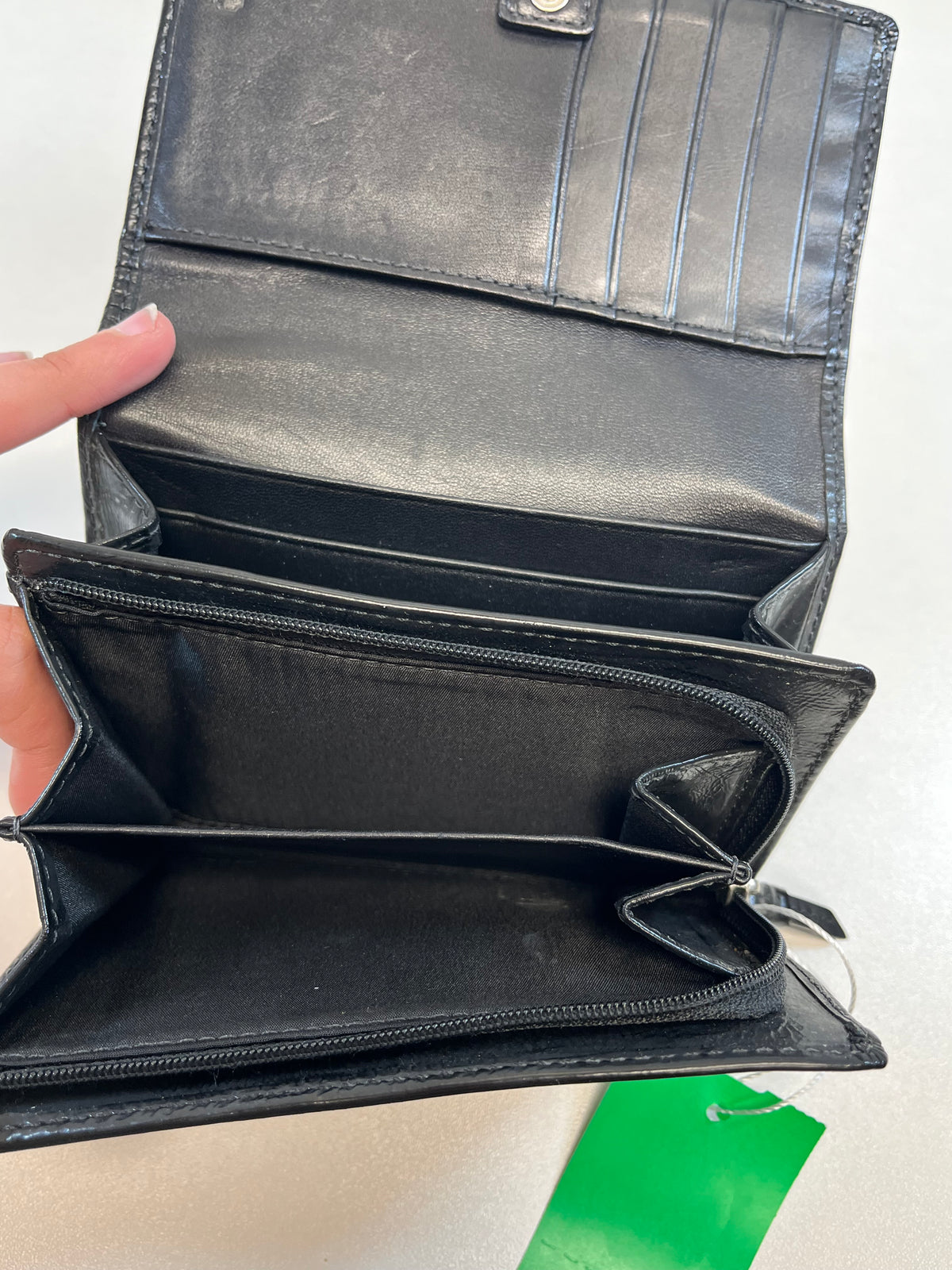 Coach Wallet Black Signature Trifold Y2K Ashley