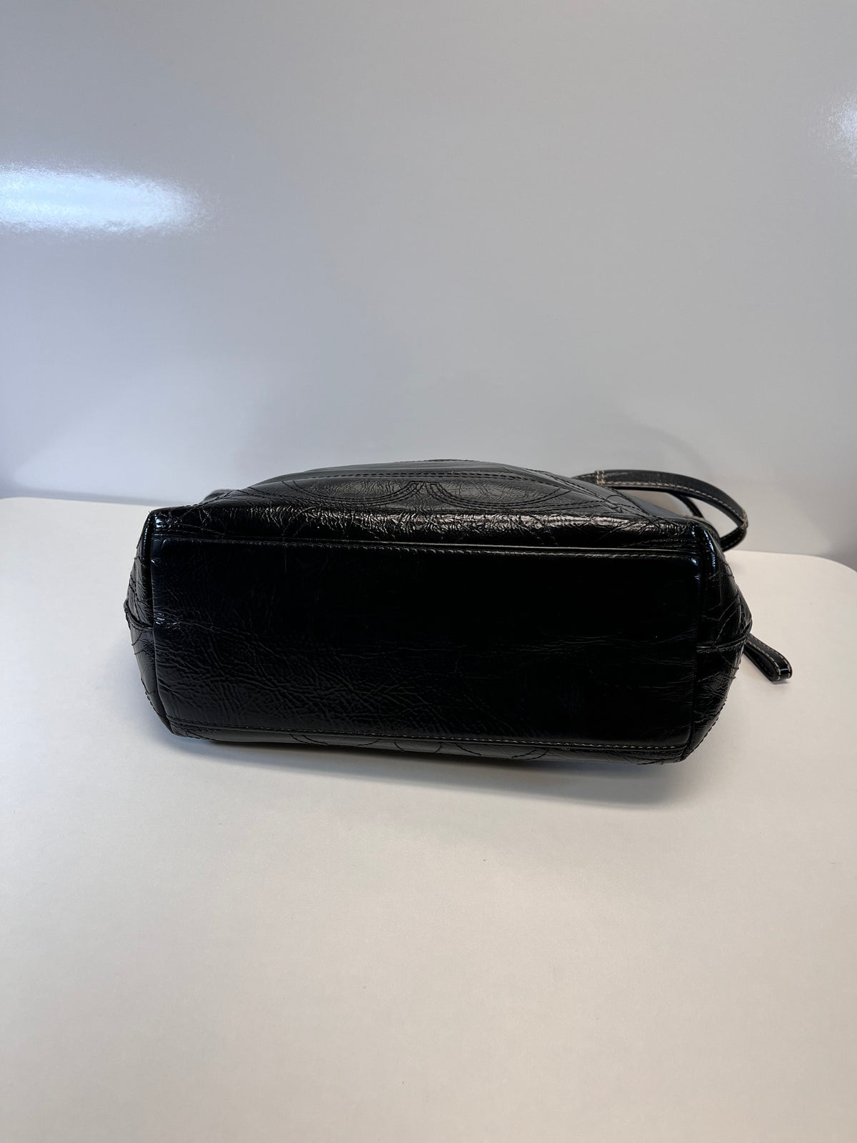 Patent Signature Tote (As Is Inside) Handbag Black  Y2k 2010