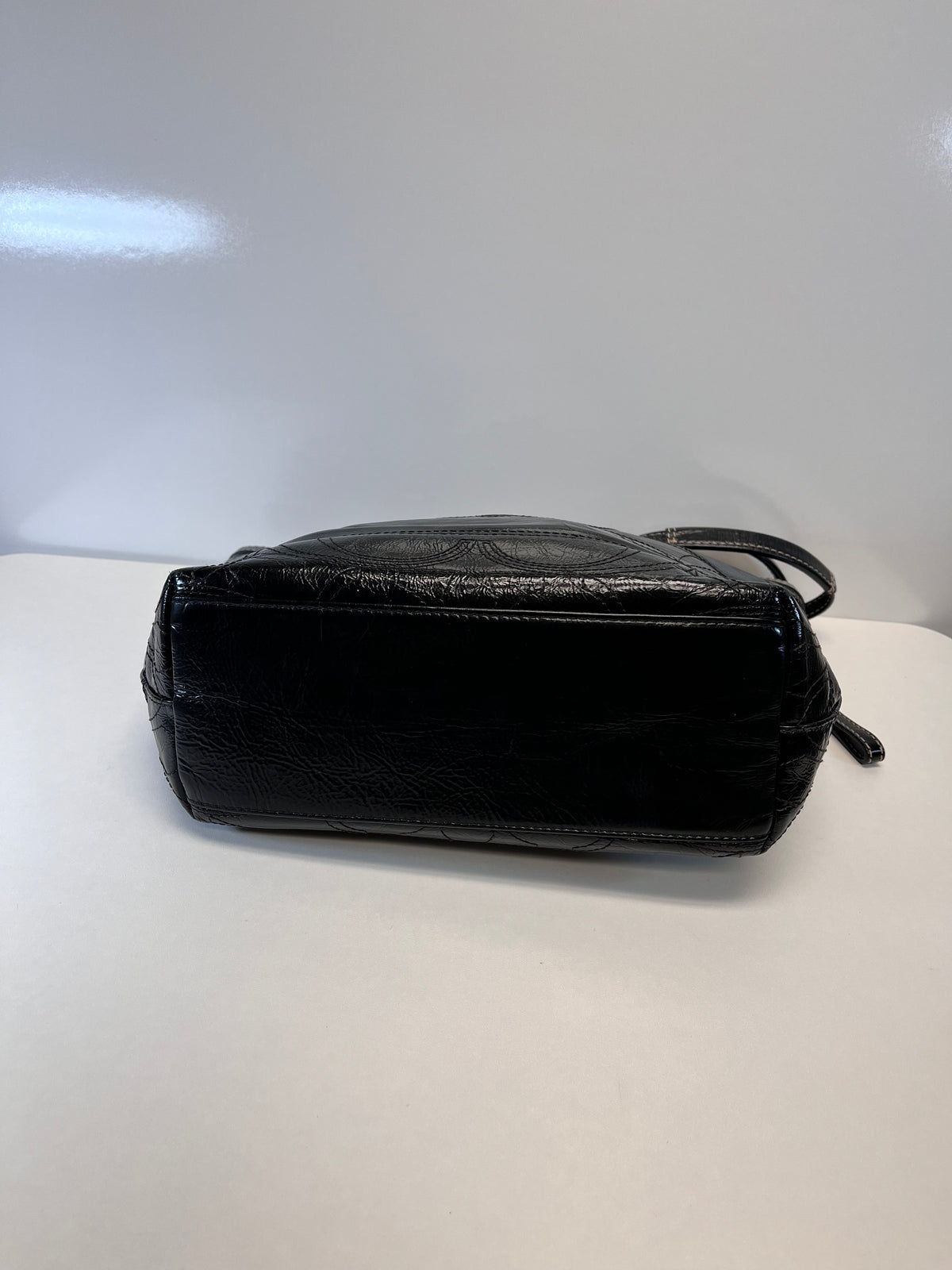 Patent Signature Tote (As Is Inside) Handbag Black  Y2k 2010