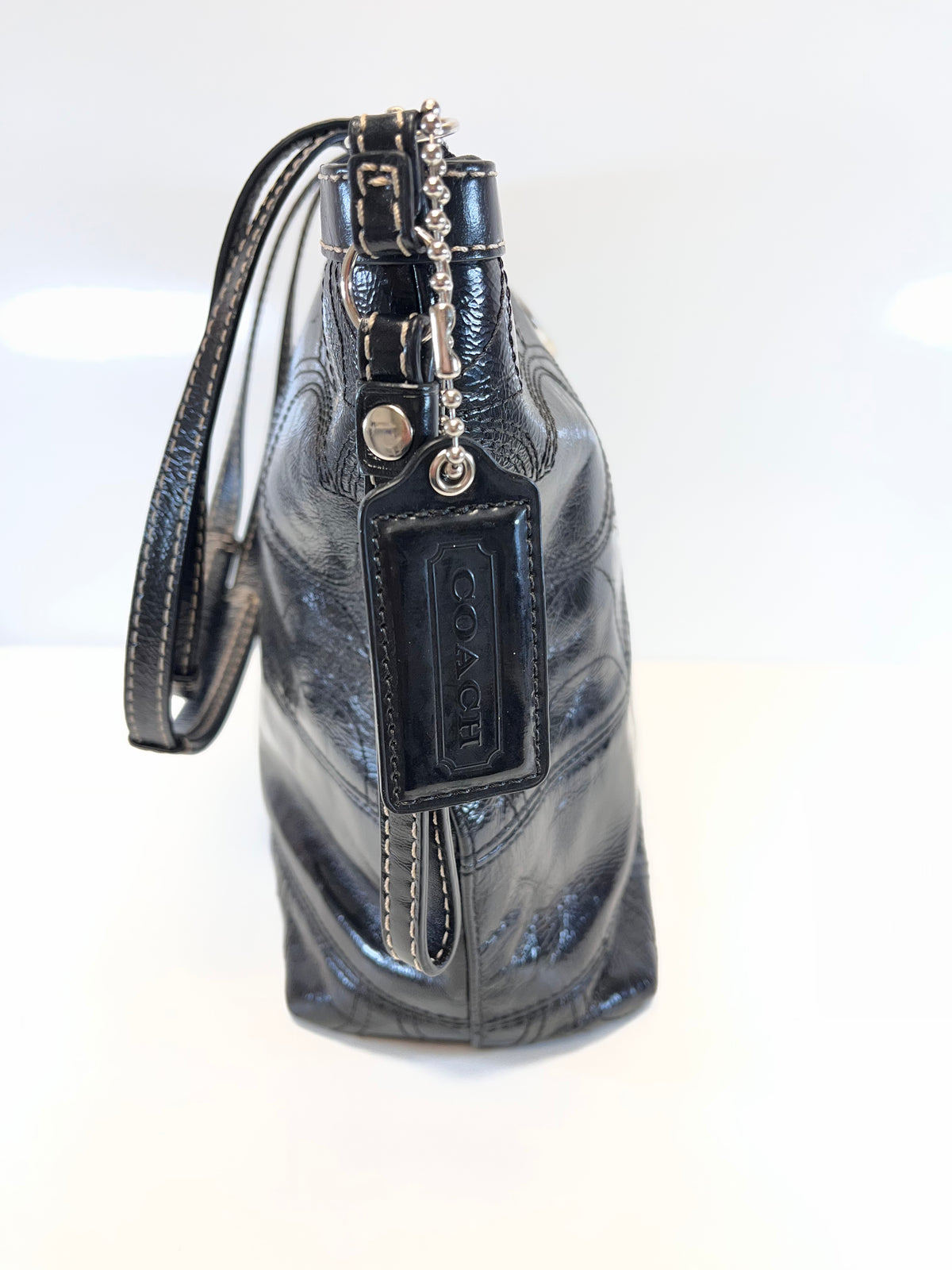 Patent Signature Tote (As Is Inside) Handbag Black  Y2k 2010