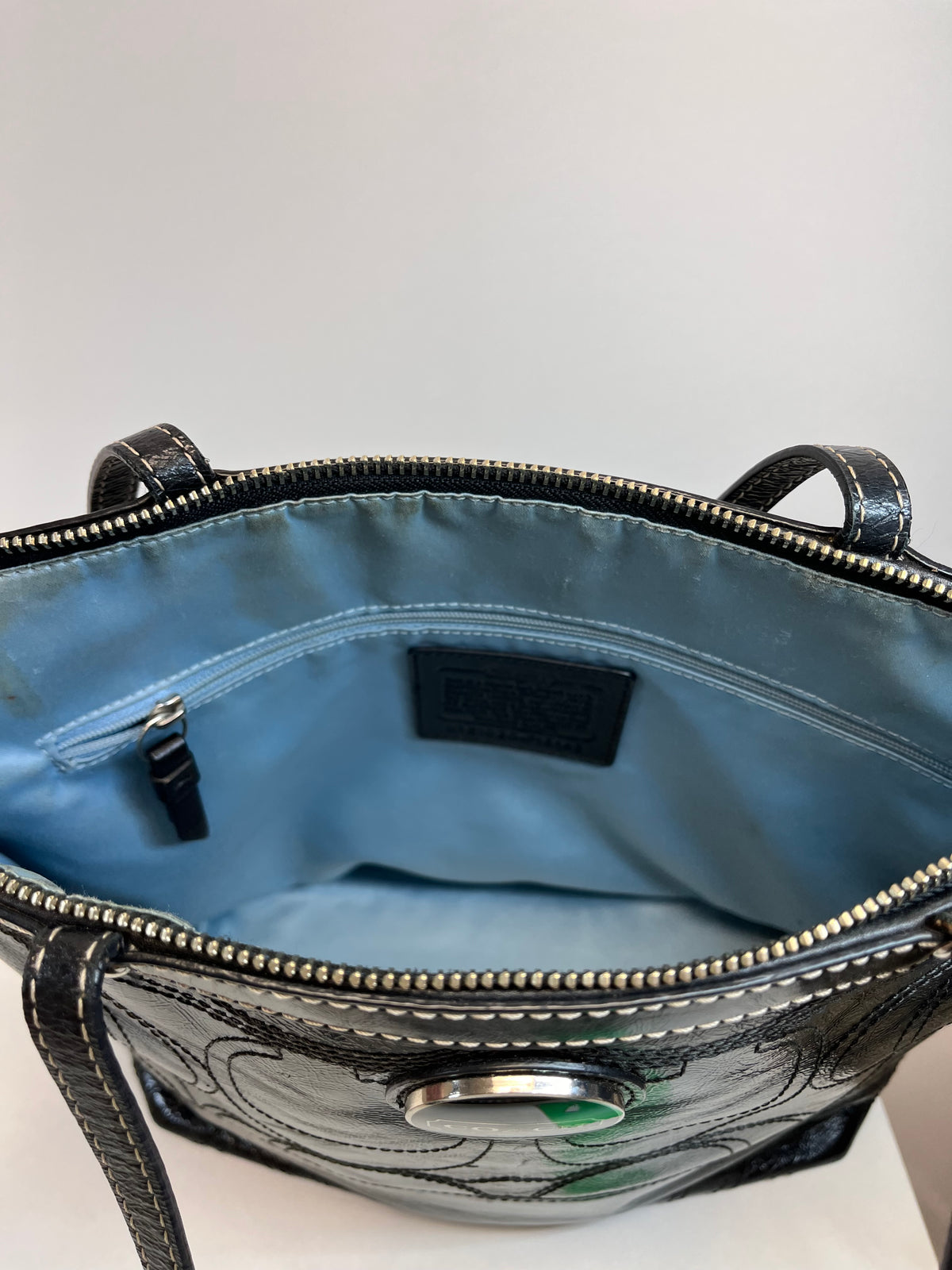 Patent Signature Tote (As Is Inside) Handbag Black  Y2k 2010