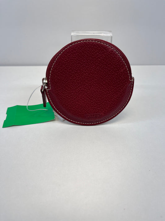 Coach Coin Purse Red Vintage Round Zip