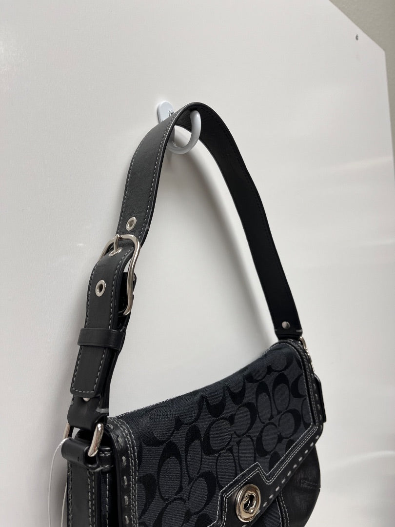 Coach Handbag Black Hampton Flap Turnlock Y2K 2007 11574