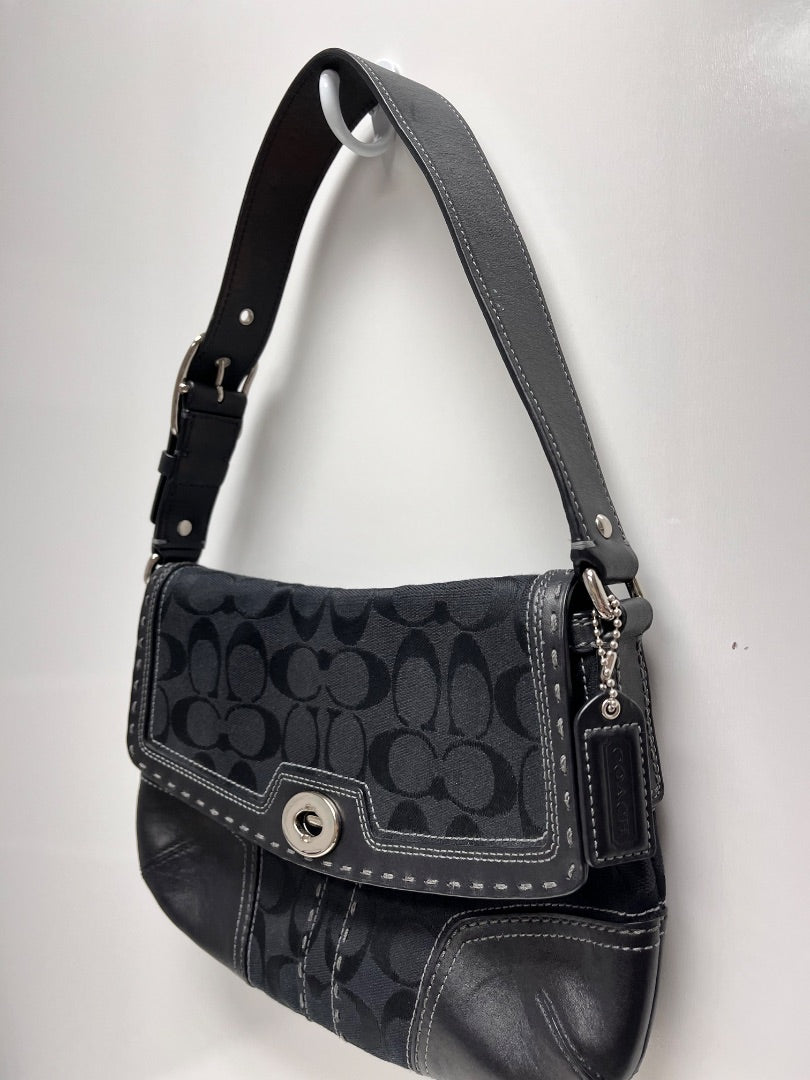 Coach Handbag Black Hampton Flap Turnlock Y2K 2007 11574