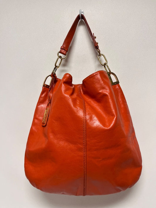 Badgley Mischka Handbag Orange (as is: pen marks exterior) Large