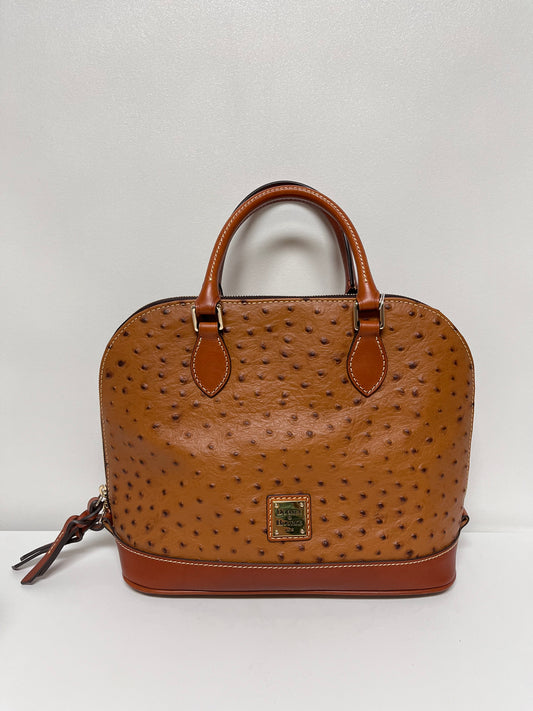 Dooney & Bourke Handbag Brown Ostrich Zip Zip Satchel Cognac No long strap