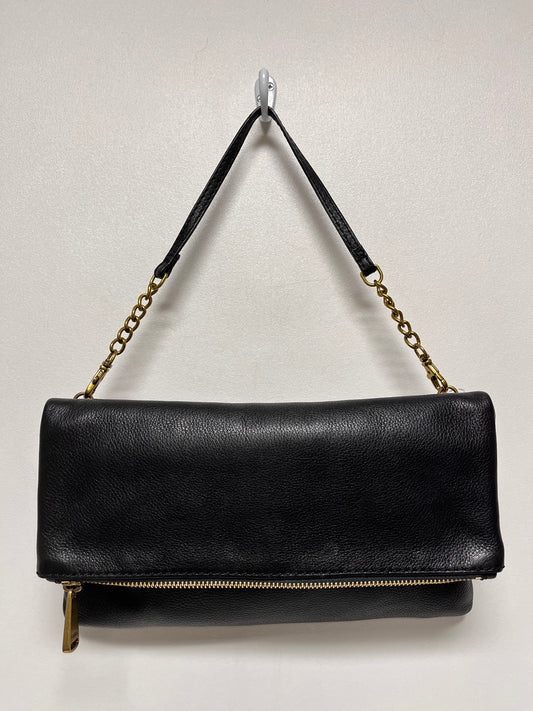 Fossil Clutch Black Leather Foldover