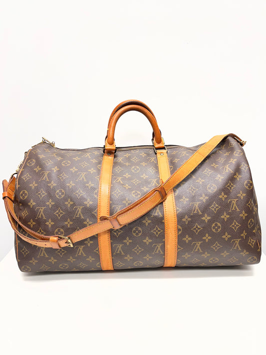 Louis Vuitton Duffle Brown Monogram Keepall Bandouliere 50