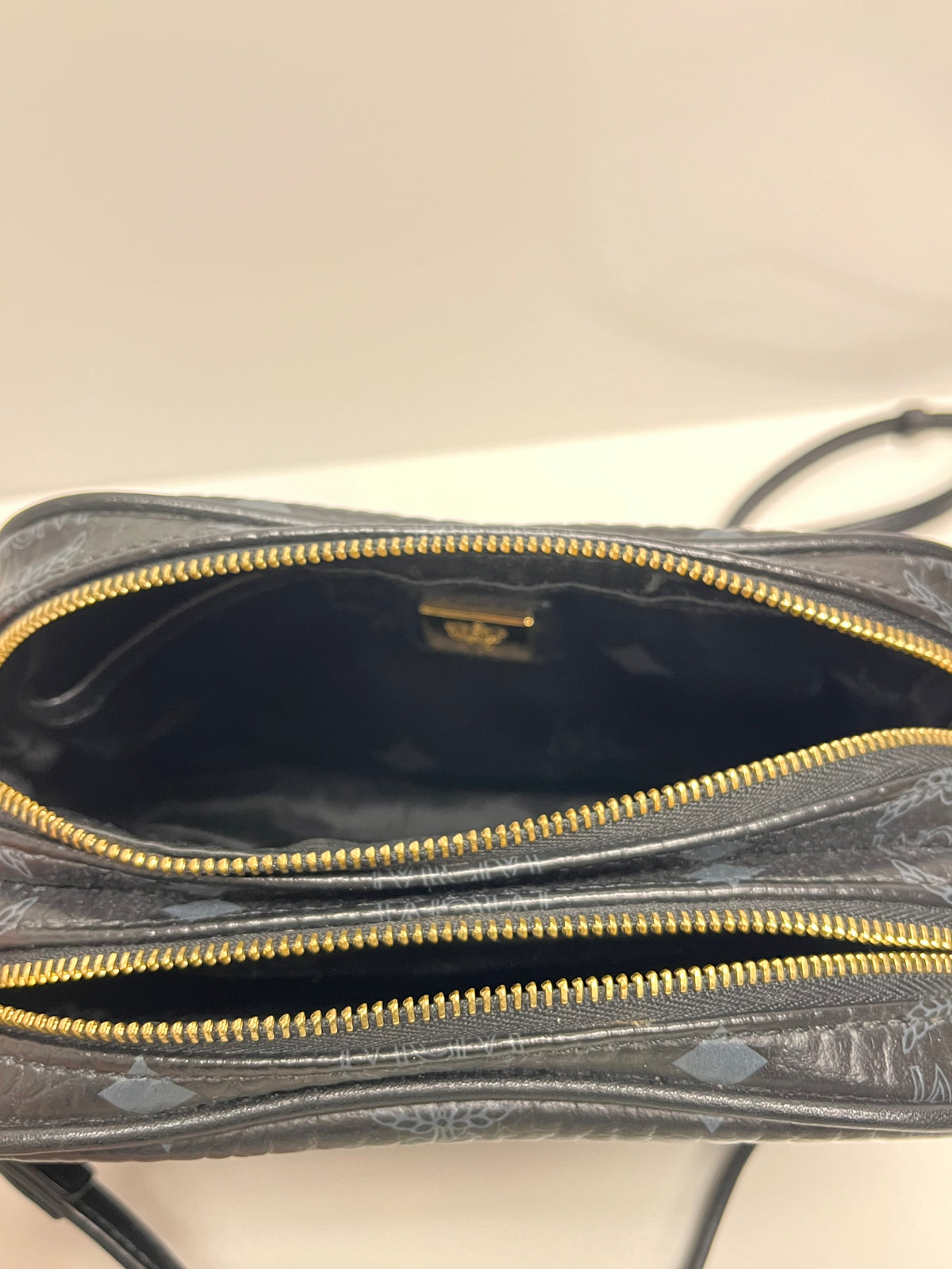 Black & Gray MCM Handbag Camera