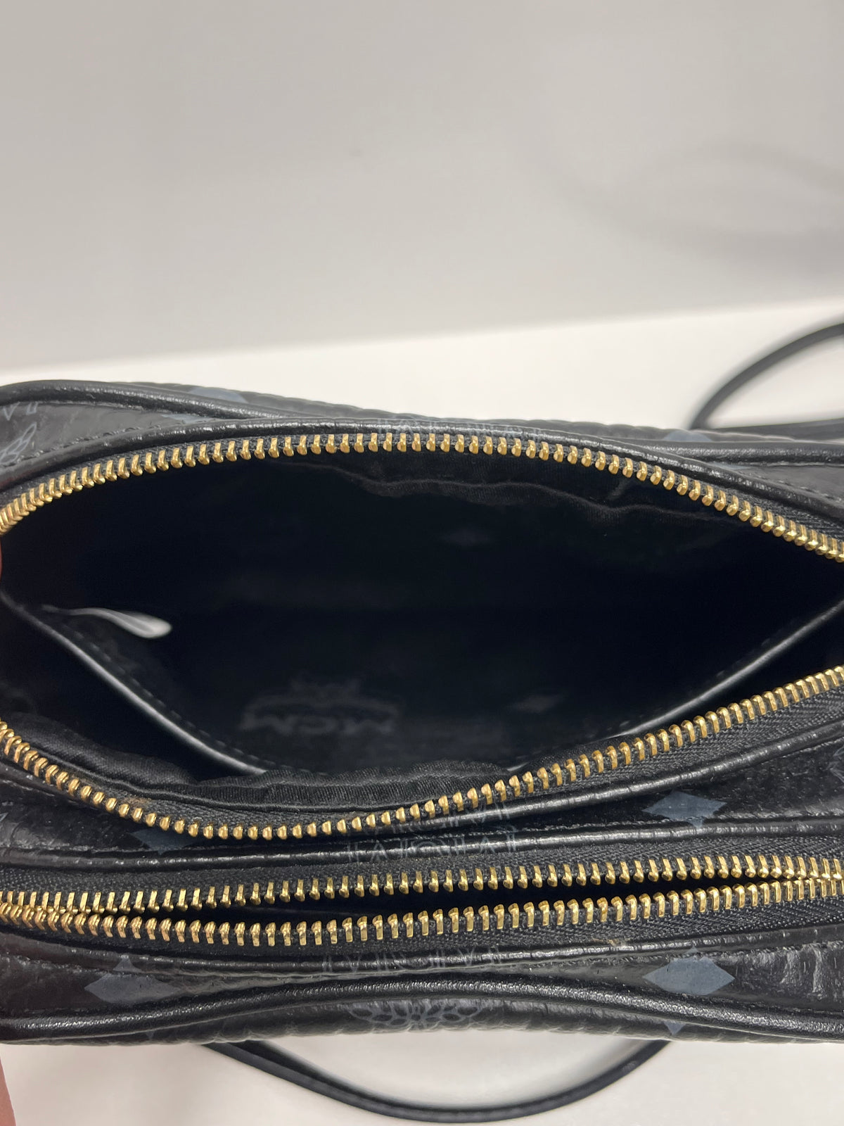 Black & Gray MCM Handbag Camera