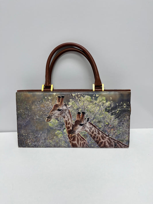 Icon Handbag Brown & Green Vintage Giraffe