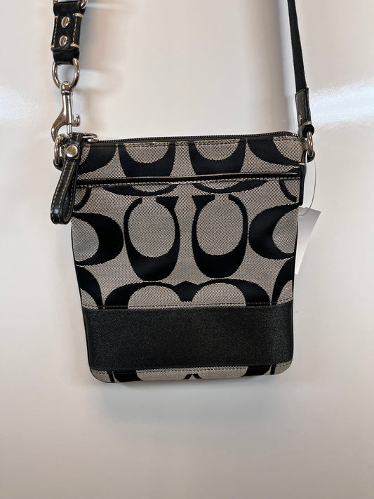 Coach Crossbody Black Signature Stripe Swingpack No Hang Tag