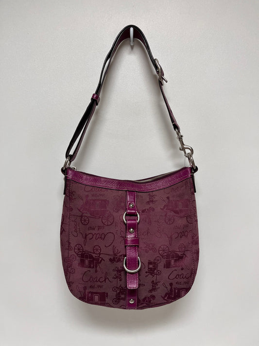 Coach Handbag Berry Chelsea Horse & Carriage 2009 As Is Strap & Stains