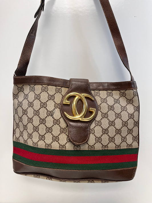 Gucci Handbag Brown Pelham Shoulder Bag Horsebit as is: canvas, leather