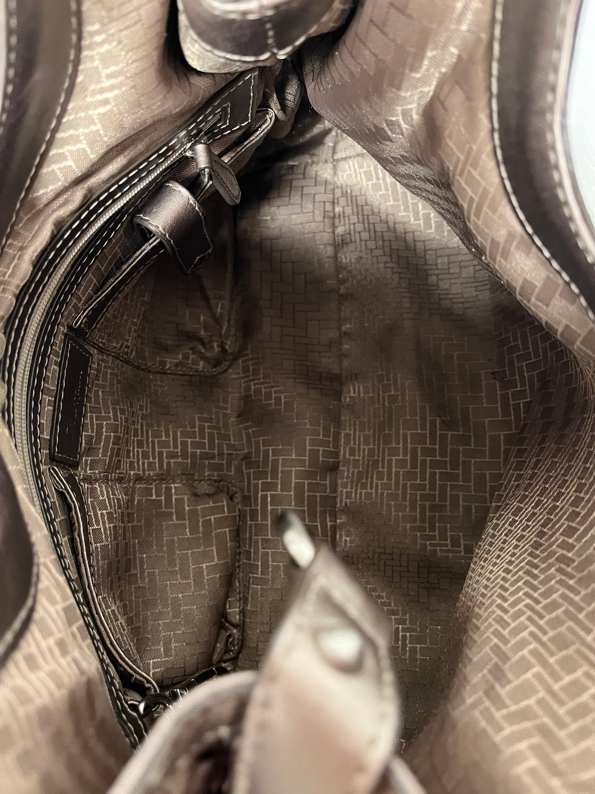 Cole Haan Handbag Metalic Champagne Genevieve Woven