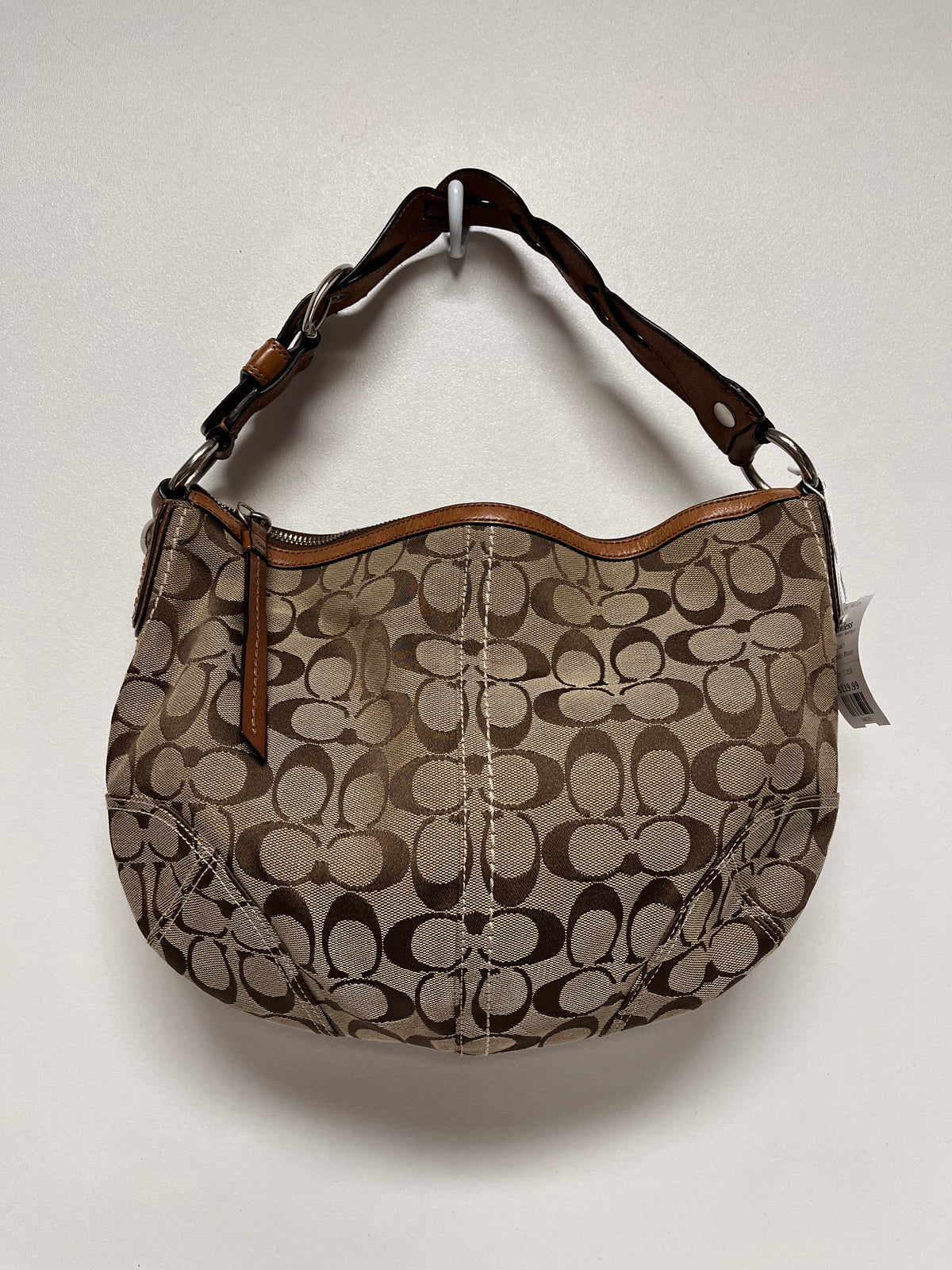 Coach Handbag Brown Soho Signature Hobo Y2K 2007 (as is: pen inside, no hang tag) 11858