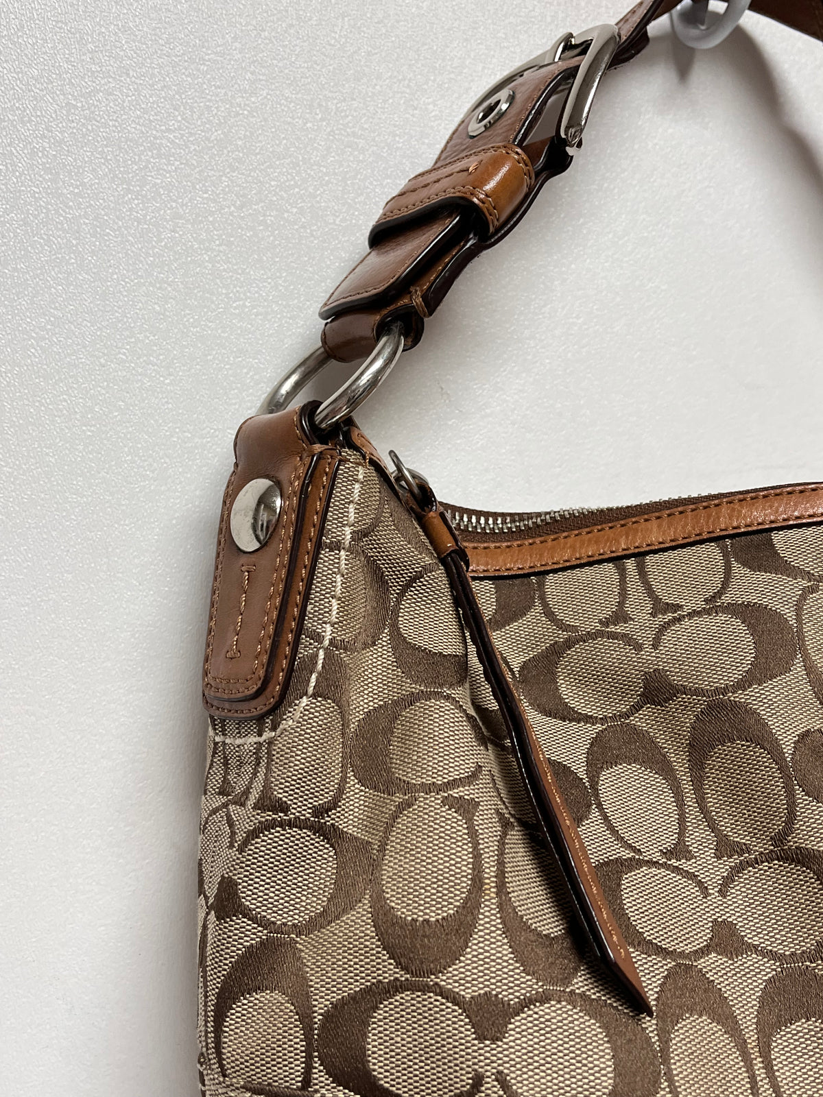 Coach Handbag Brown Soho Signature Hobo Y2K 2007 (as is: pen inside, no hang tag) 11858