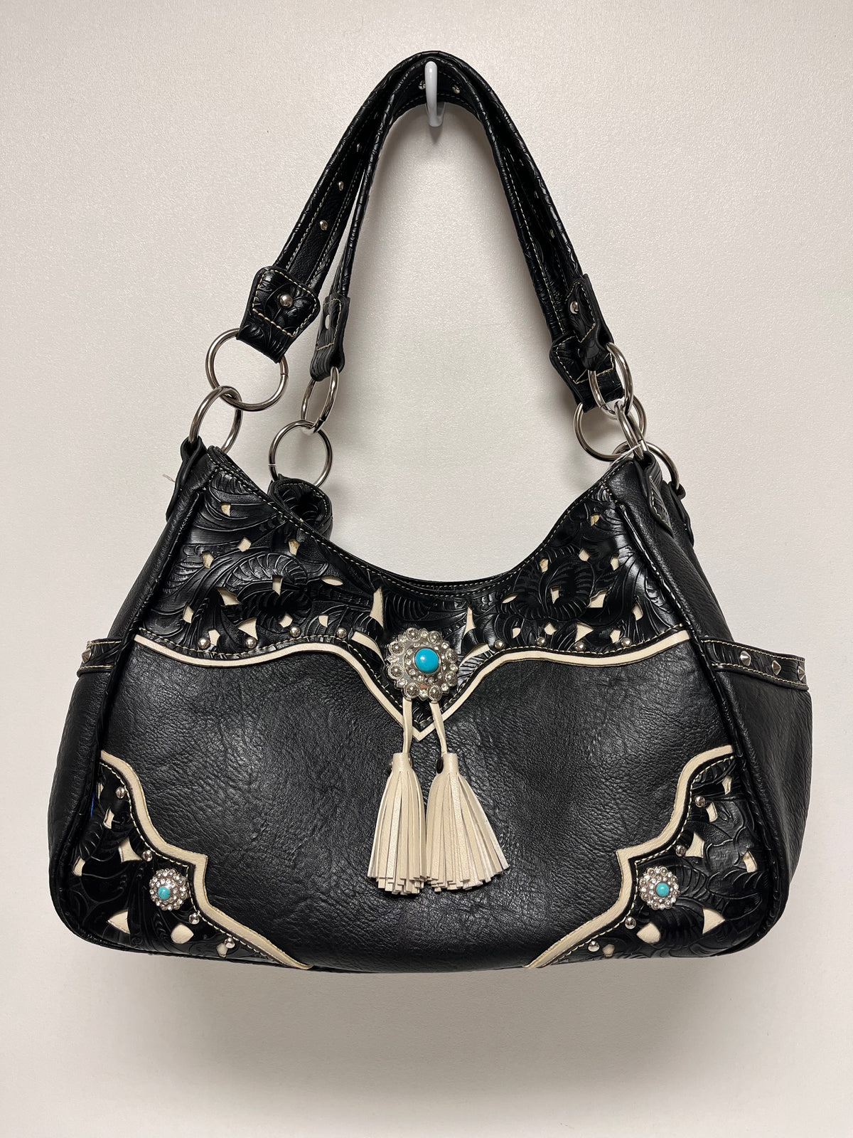 Crossbody Black & Cream Western