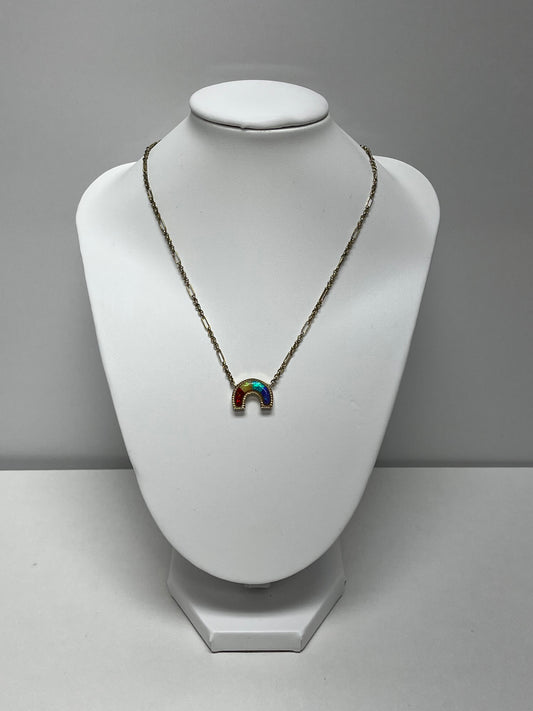 Kendra Scott Necklace Gold Tone Kyocera Opal As is: chip