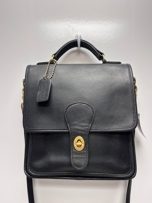 Coach Handbag Black Vintage 1980's Station Bag USA