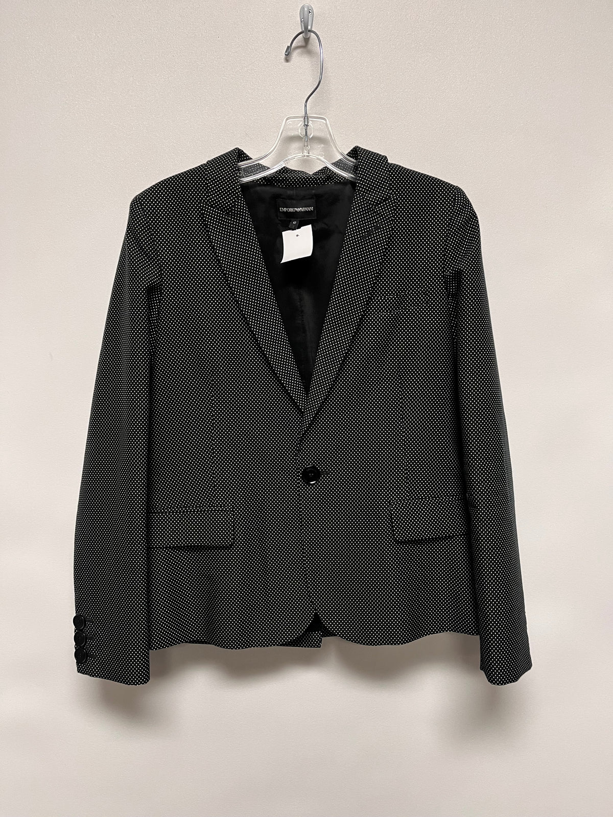 Emporio Armani Blazer Black & White Single Button Dot 42 6