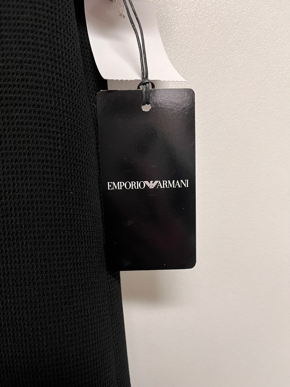 Emporio Armani Dress Black Waffle Sheath 46 NWT $695 10