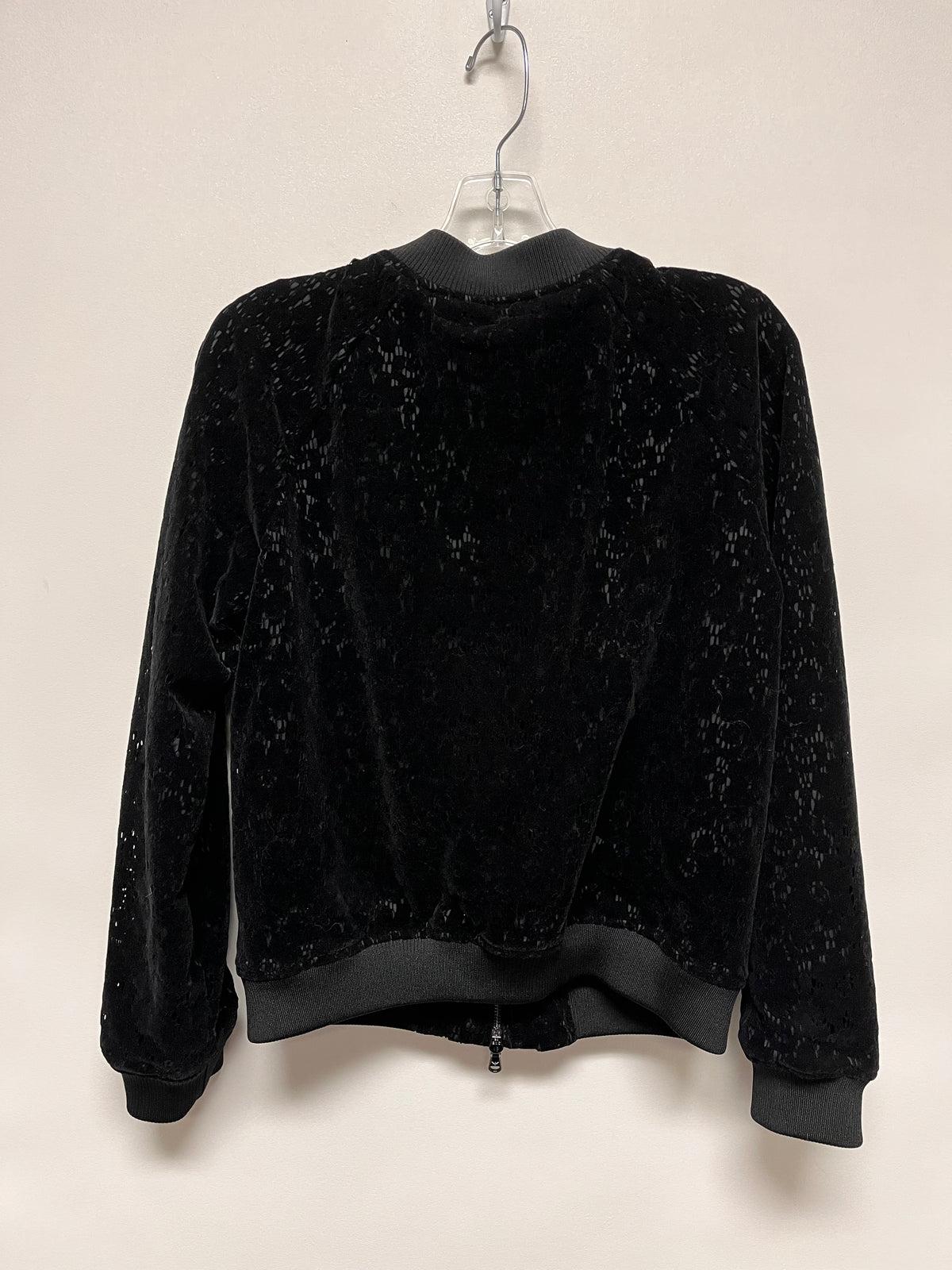 Emporio Armani Jacket Black Velvet Bomber Zip 42 Medium
