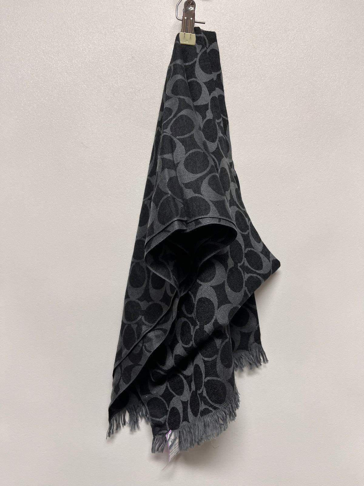 Coach Scarf Black & Gray Signature Monogram Wrap