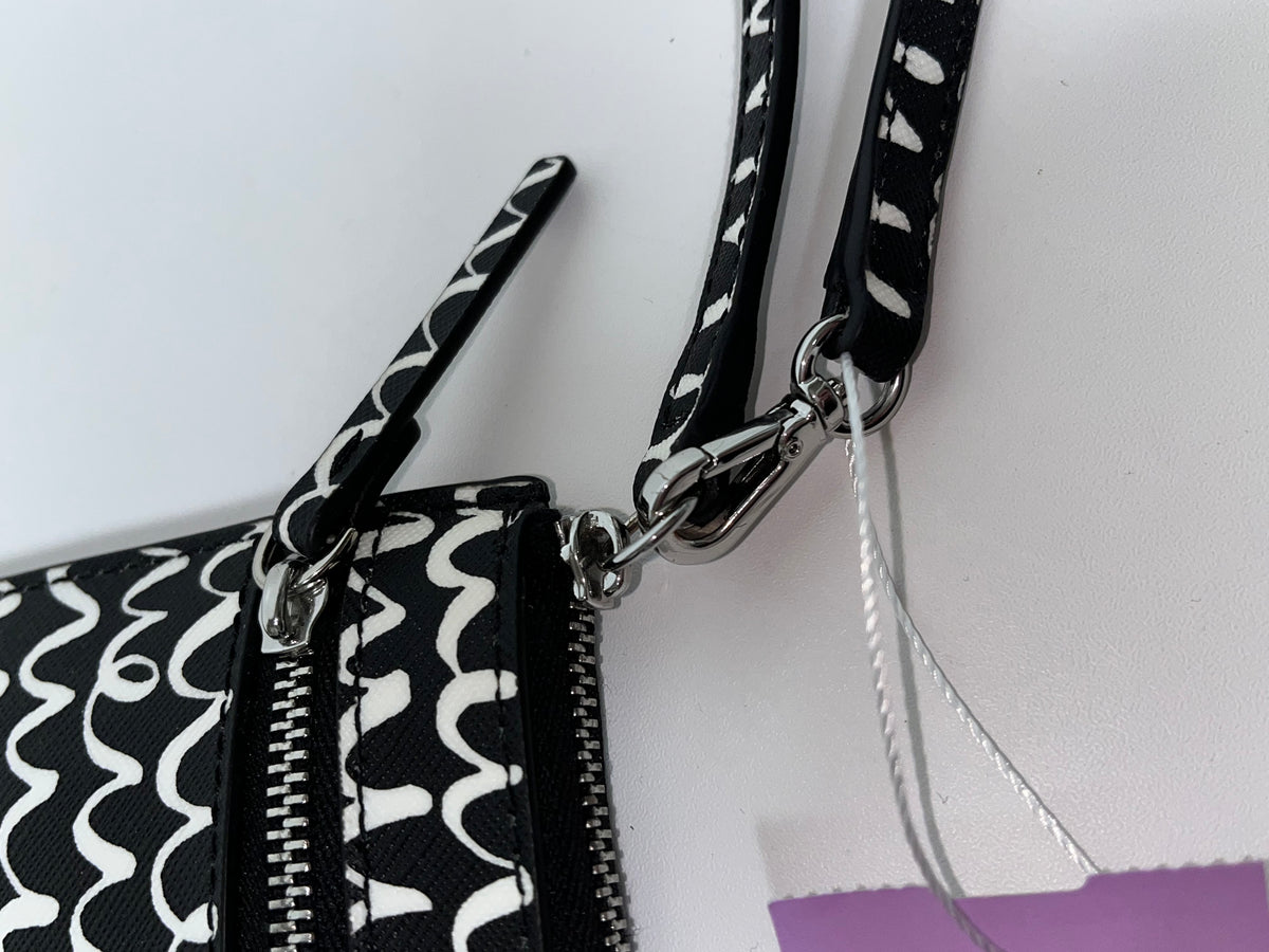 Kate Spade Wristlet Black & White Shore Street Pop Scallop Tinie