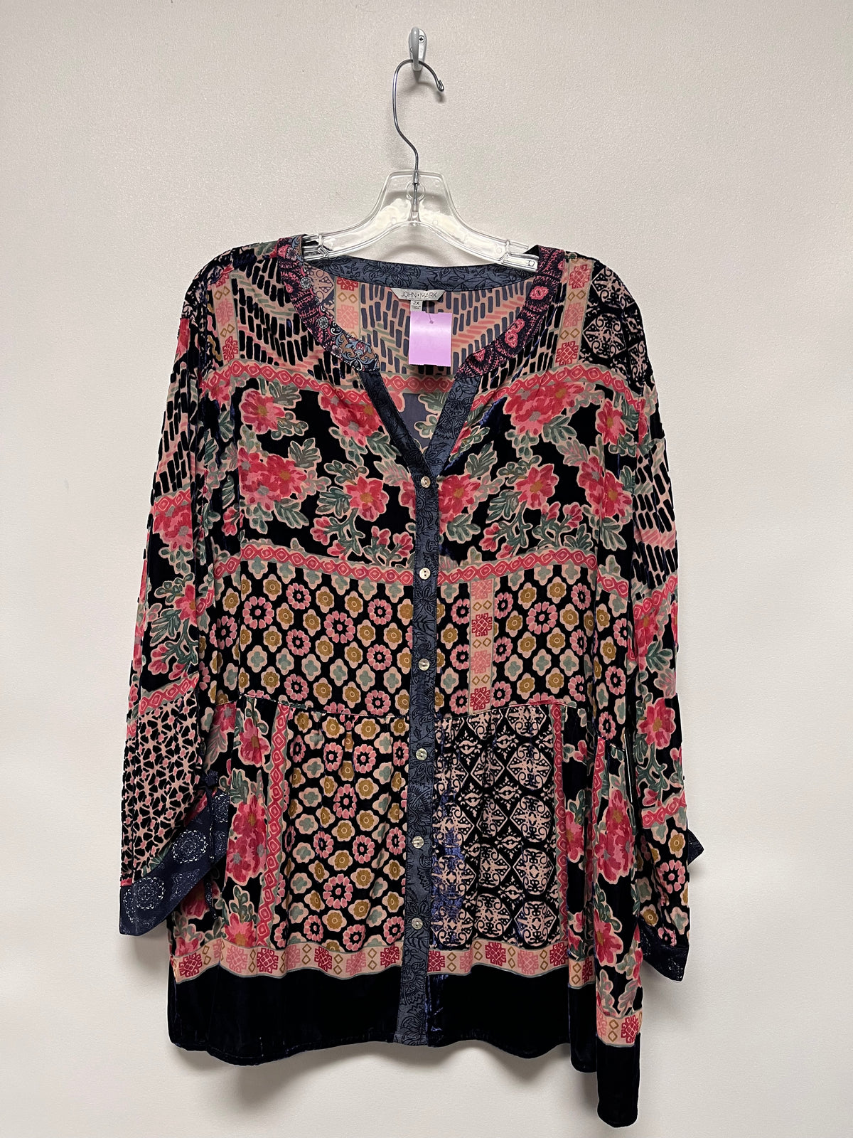 John Mark Shirt Navy & Pink NWT 2X
