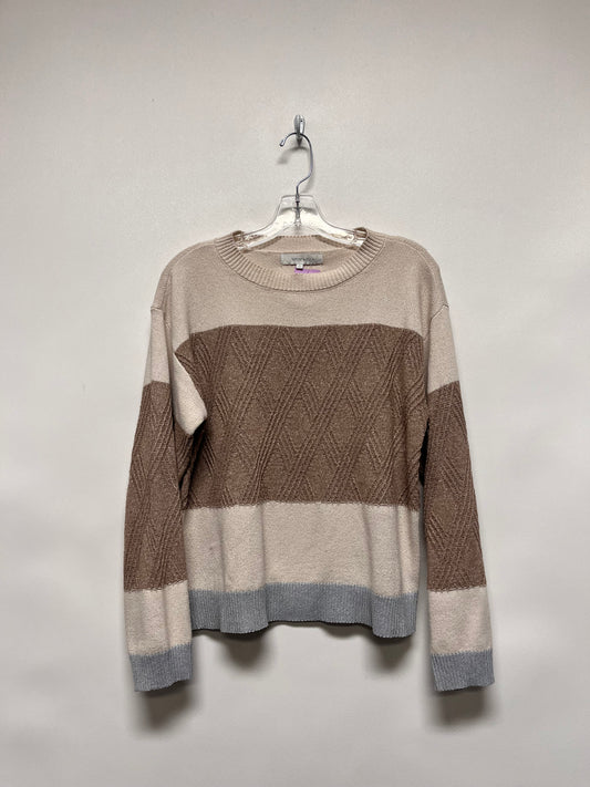 Verve Ami Sweater  Tan & Gray Striped Medium