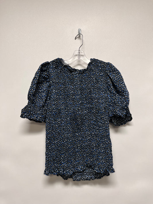 Gap Shirt Black & Blue Floral Large