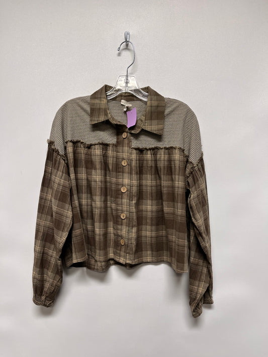 Promesa Shirt Brown Plaid Medium