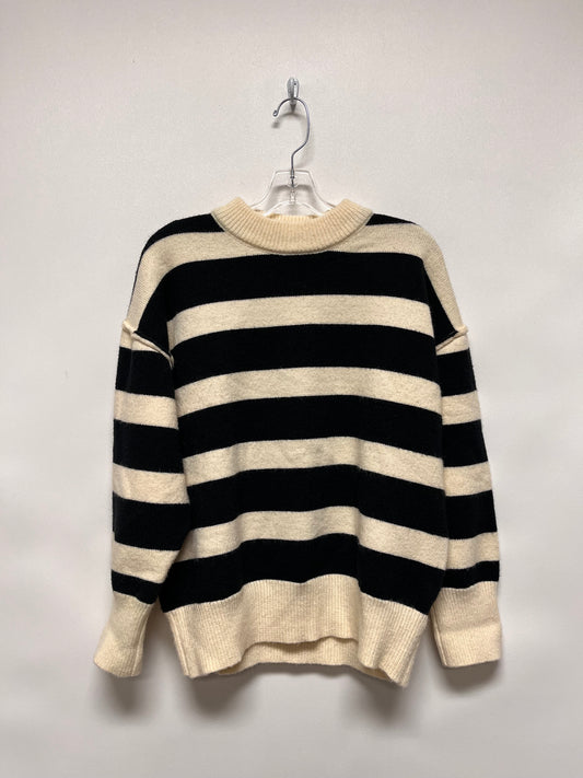 Miou Muse Sweater Cream & Black Striped Small