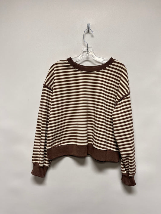 Entro Shirt Brown & Cream Striped Medium