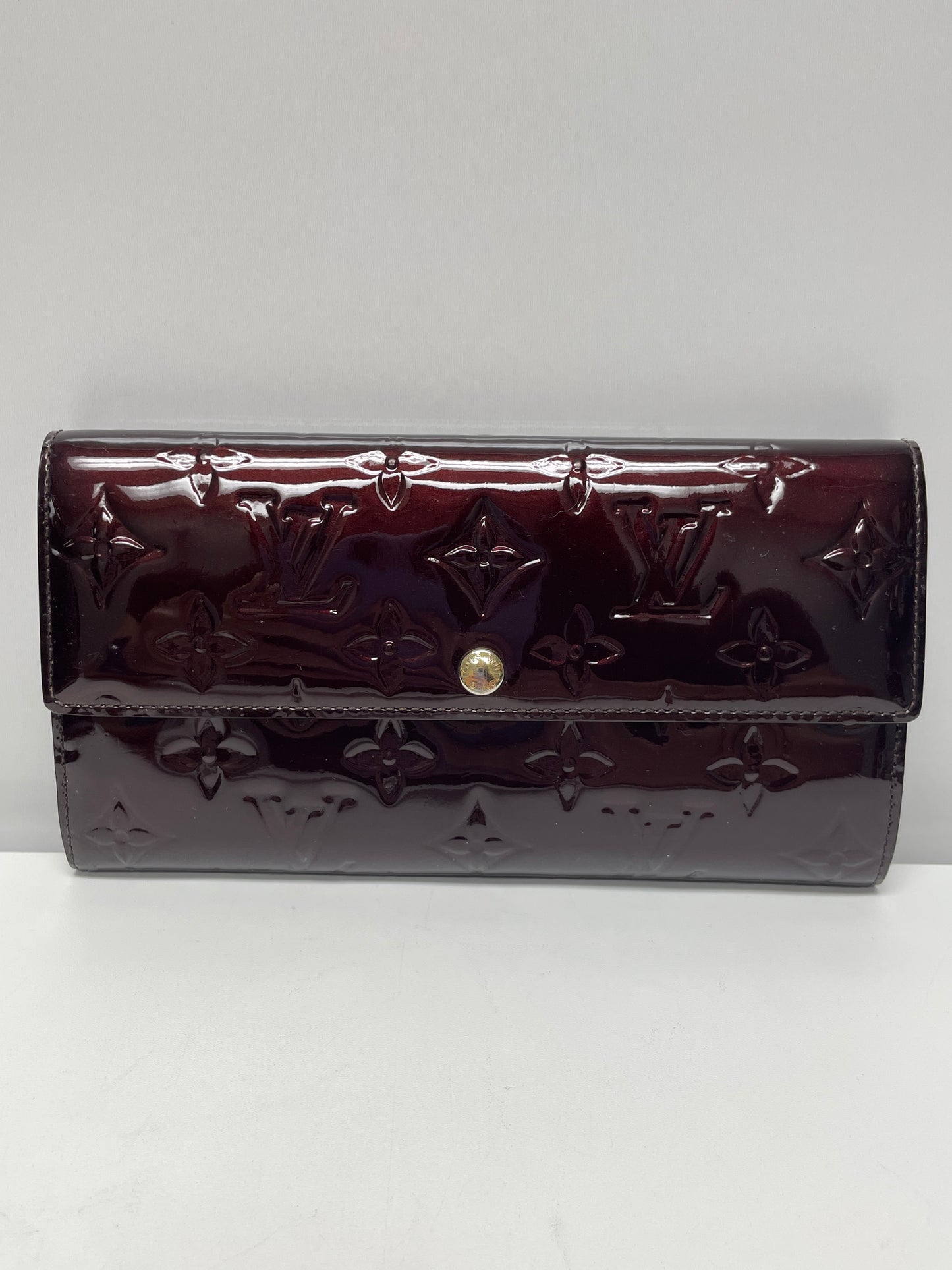 Louis Vuitton Handbag Amarante Maroon Monogram Vernis Alma MM w/ Sarah Wallet 2014