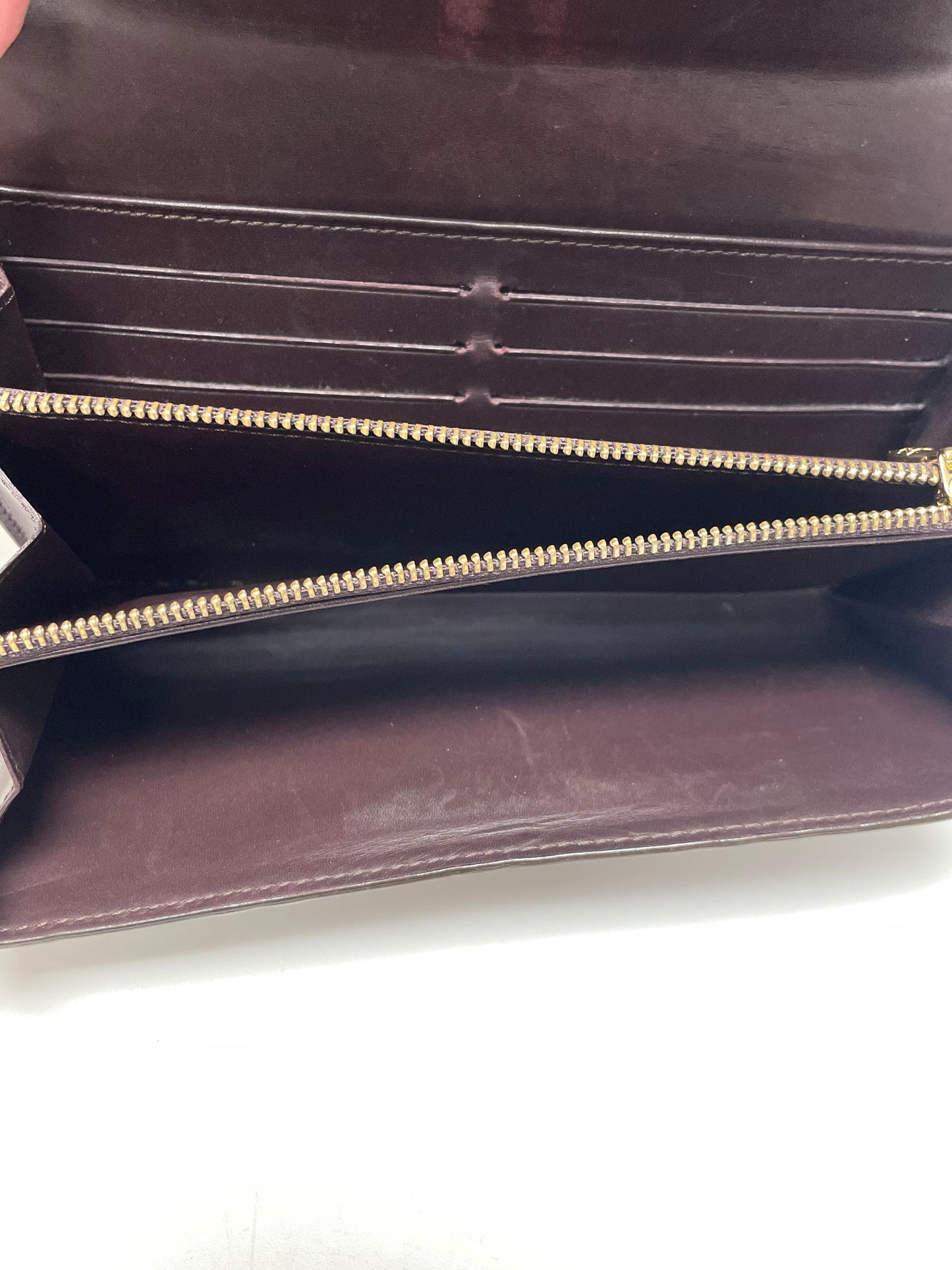 Louis Vuitton Handbag Amarante Maroon Monogram Vernis Alma MM w/ Sarah Wallet 2014