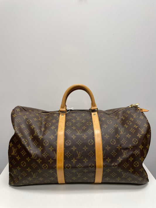 Louis Vuitton Duffle Bag Brown Monogram Vintage Keepall 55 1997