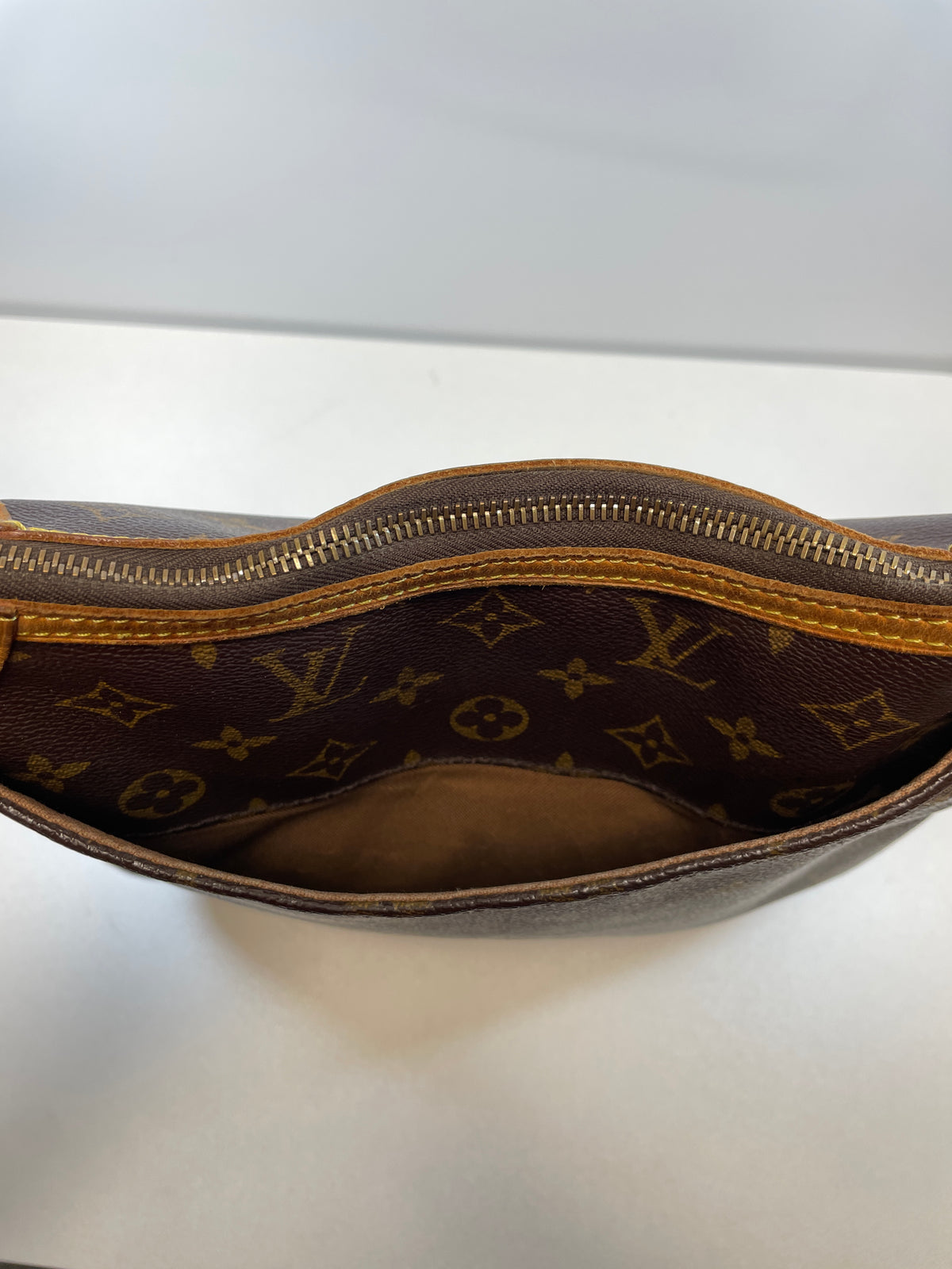 Louis Vuitton Handbag Brown Monogram Odeon (as is: strap replaced & exposed piping) 2008