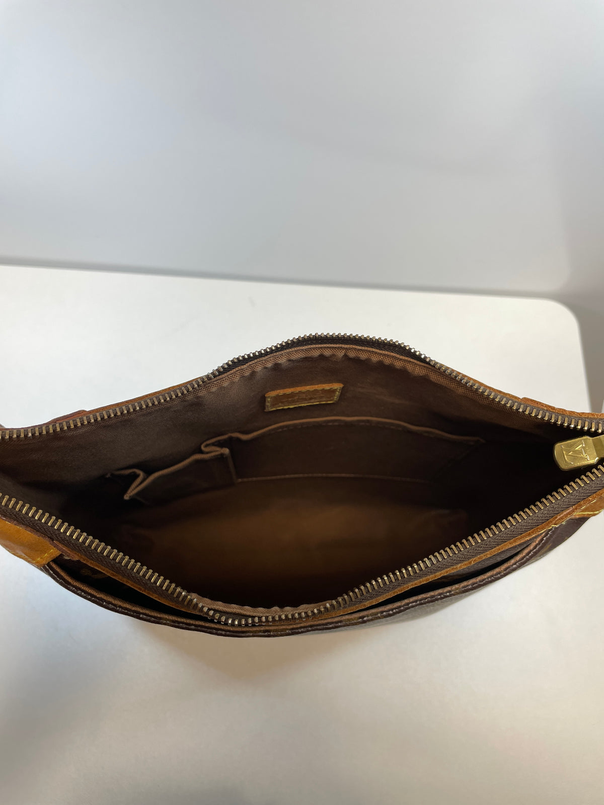 Louis Vuitton Handbag Brown Monogram Odeon (as is: strap replaced & exposed piping) 2008