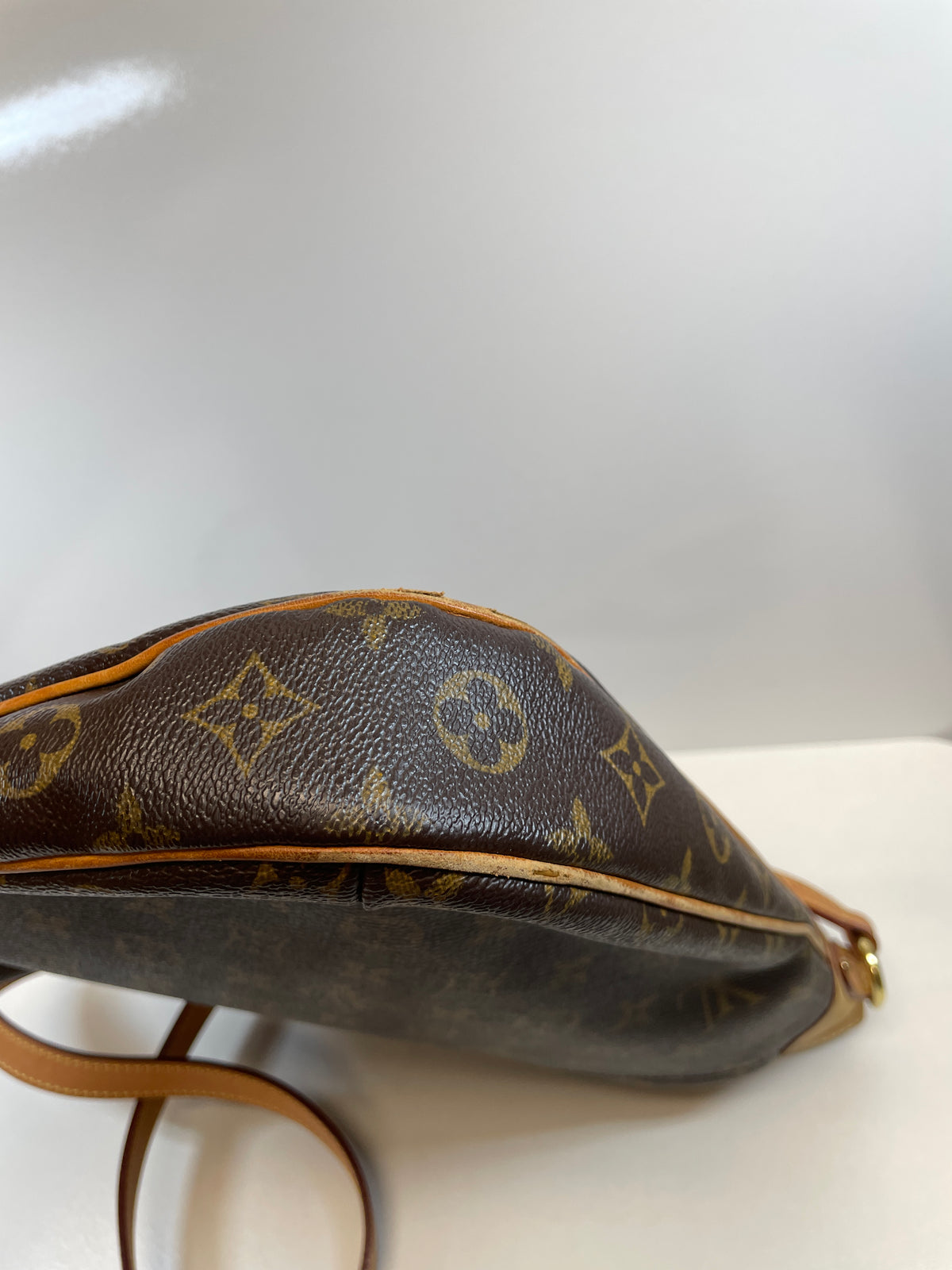 Louis Vuitton Handbag Brown Monogram Odeon (as is: strap replaced & exposed piping) 2008
