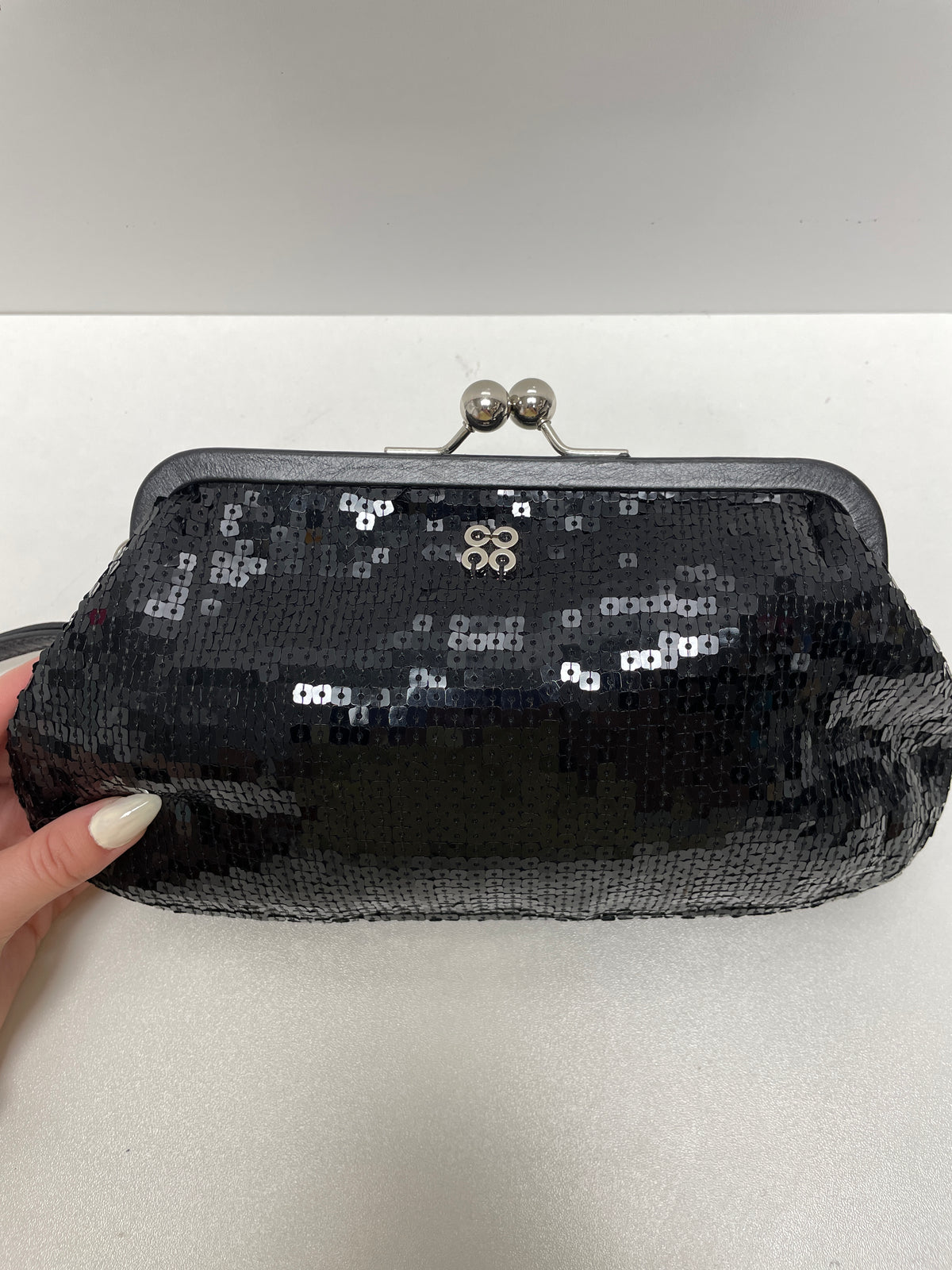 Coach Clutch Black Sequin Kisslock Wristlet