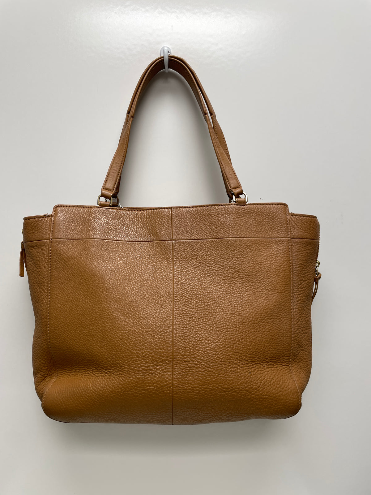 Tory Burch Handbag Camel Ivy Tote Pebbled Side Zip