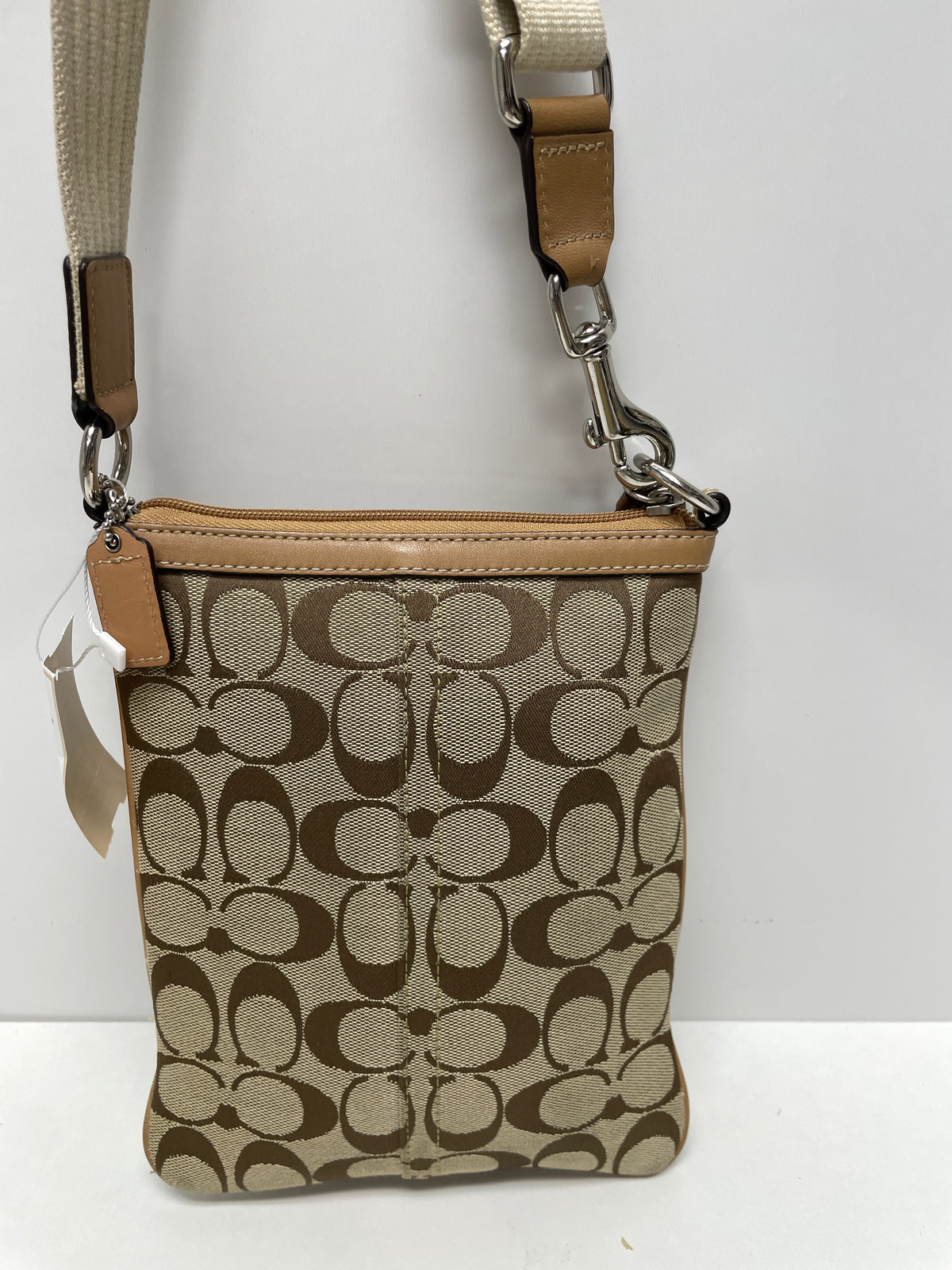 Coach Crossbody Tan Signature Canvas