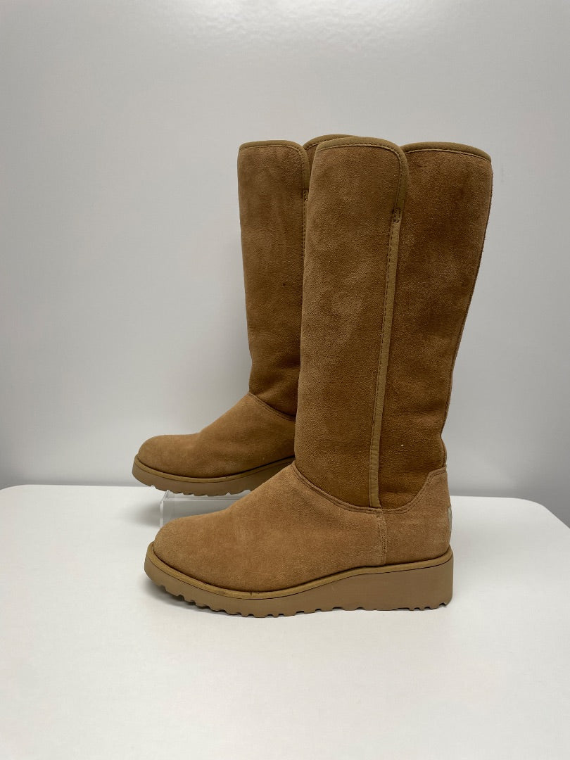 Ugg Boots Tan Kara Classic Slim Tall Wedge 5.5