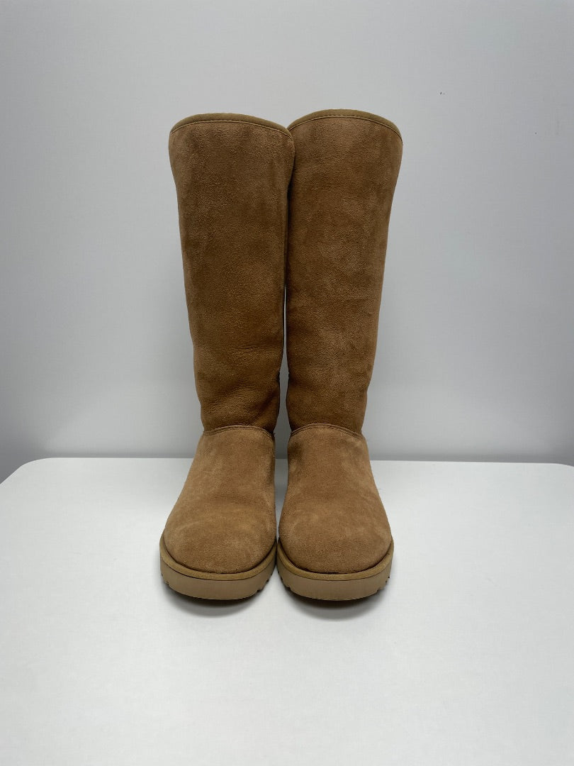 Ugg Boots Tan Kara Classic Slim Tall Wedge 5.5