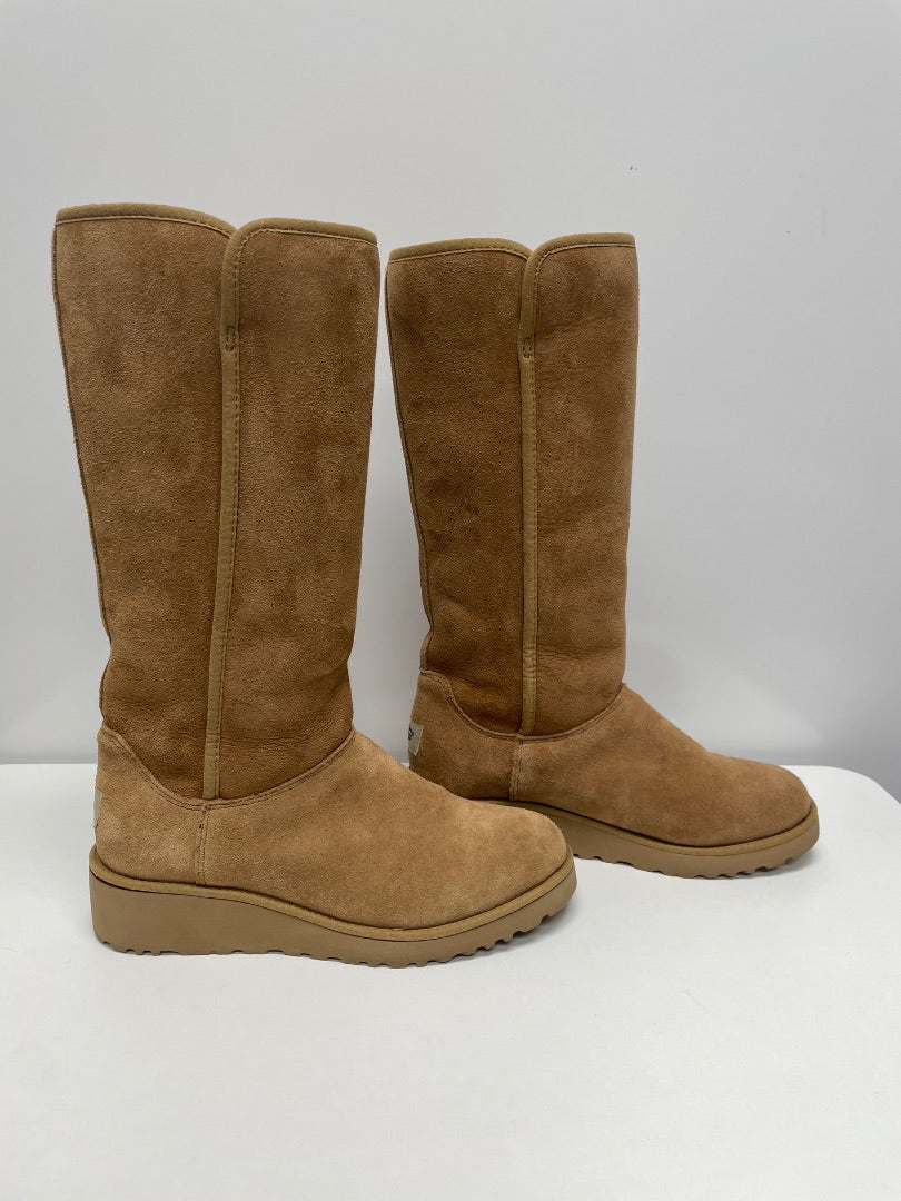 Ugg Boots Tan Kara Classic Slim Tall Wedge 5.5