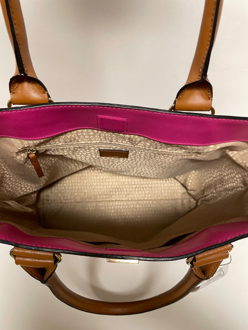 Kate Spade Laptop Bag Brown & Pink Leather Tote
