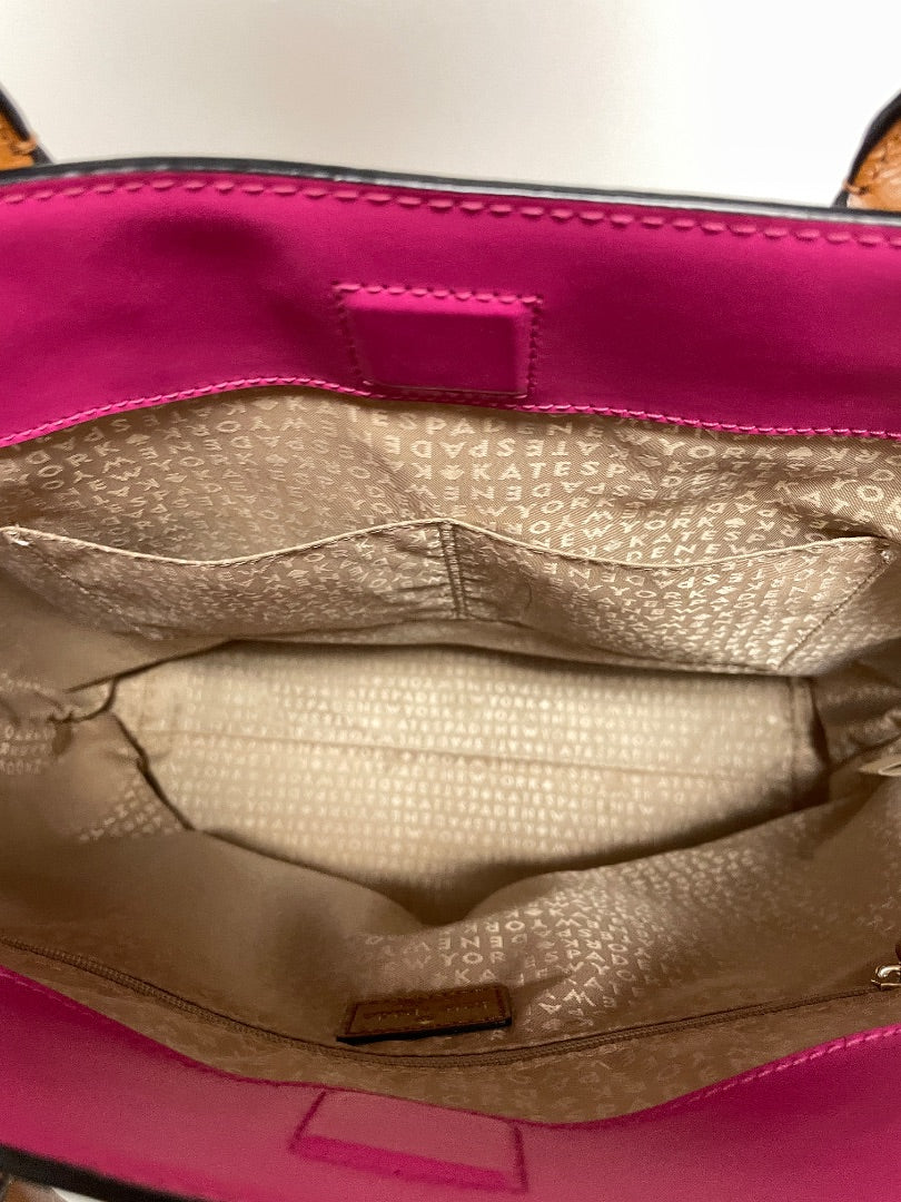 Kate Spade Laptop Bag Brown & Pink Leather Tote