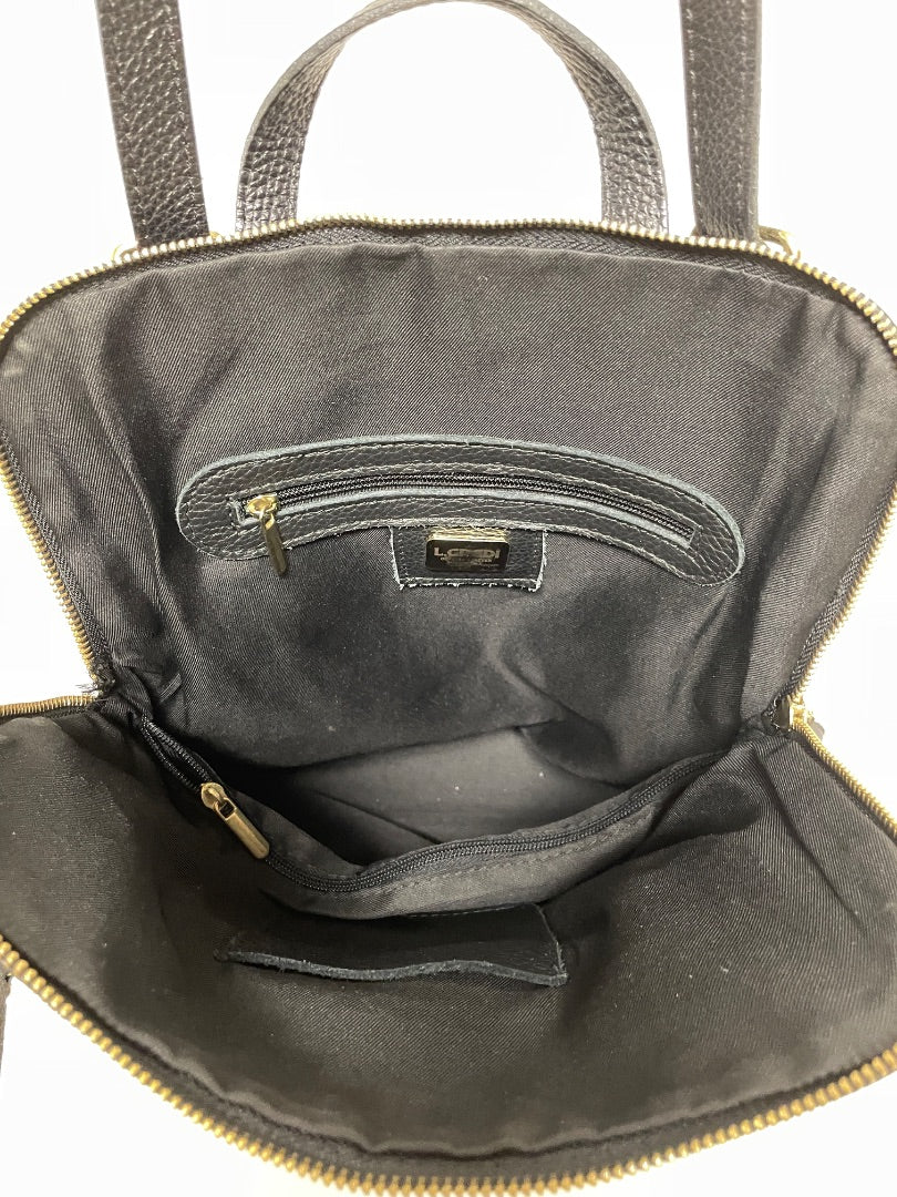 L.CREDI Backpack Black Convertible (as is: stitching)